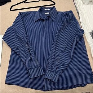 Van Heusen Navy Pinstripe Button Down Shirt